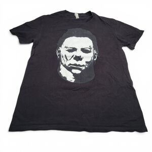 Halloween Michael Myers Face Mask Horror T-Shirt Mens L Black Heavyweight Movies